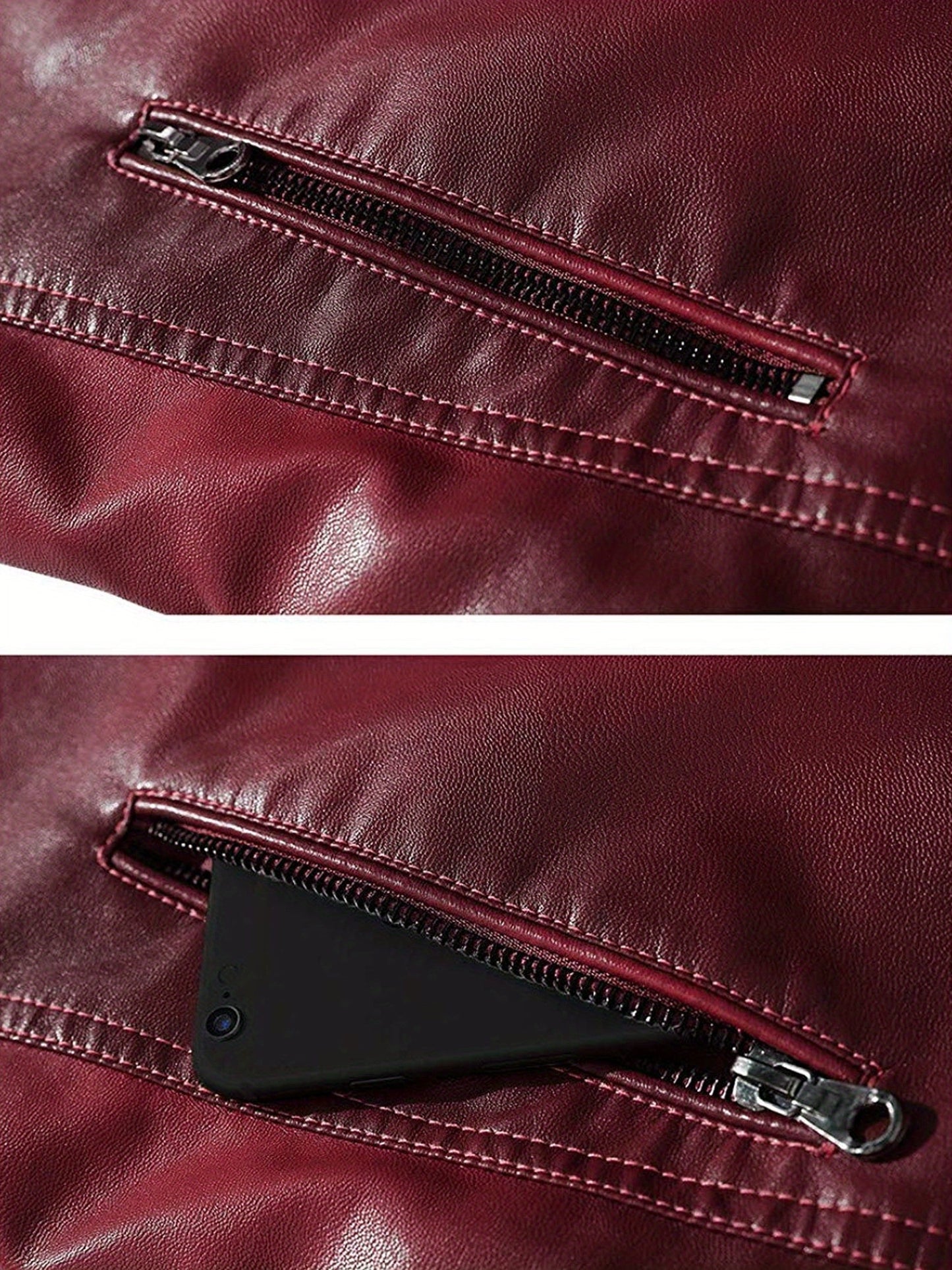Men's Red Faux Leather Moto Jacket – Bold Biker Style